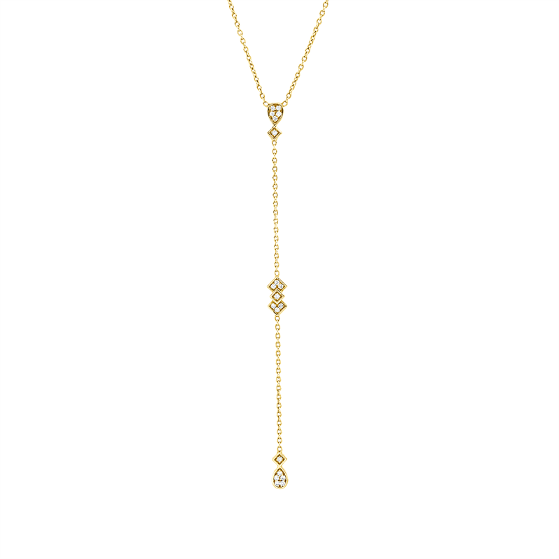 Collier    aus 750/-18 Karat Gelbgold mit 19 Diamanten 0