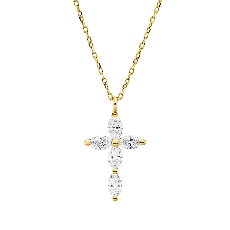 Collier    aus 750/-18 Karat Gelbgold mit 5 Diamanten 0