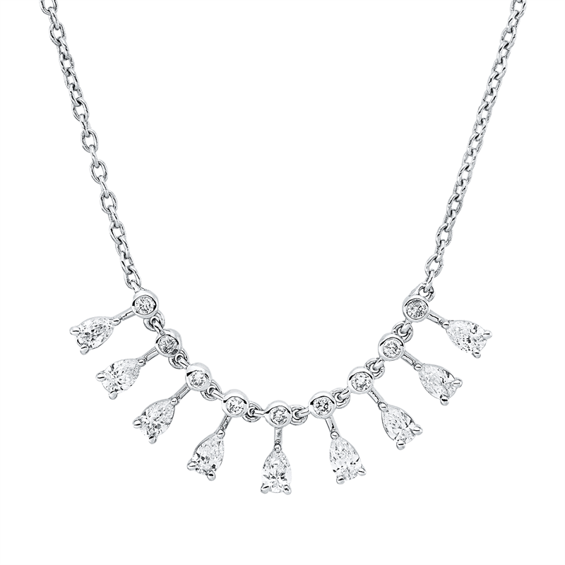 Collier    aus 750/-18 Karat Weißgold mit 18 Diamanten 0