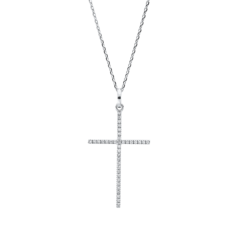 Collier    aus 750/-18 Karat Weißgold mit 37 Diamanten 0