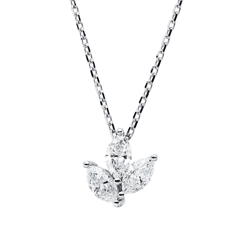 Collier    aus 750/-18 Karat Weißgold mit 3 Diamanten 0