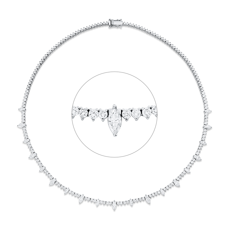 Collier    aus 750/-18 Karat Weißgold mit 103 Diamanten 6