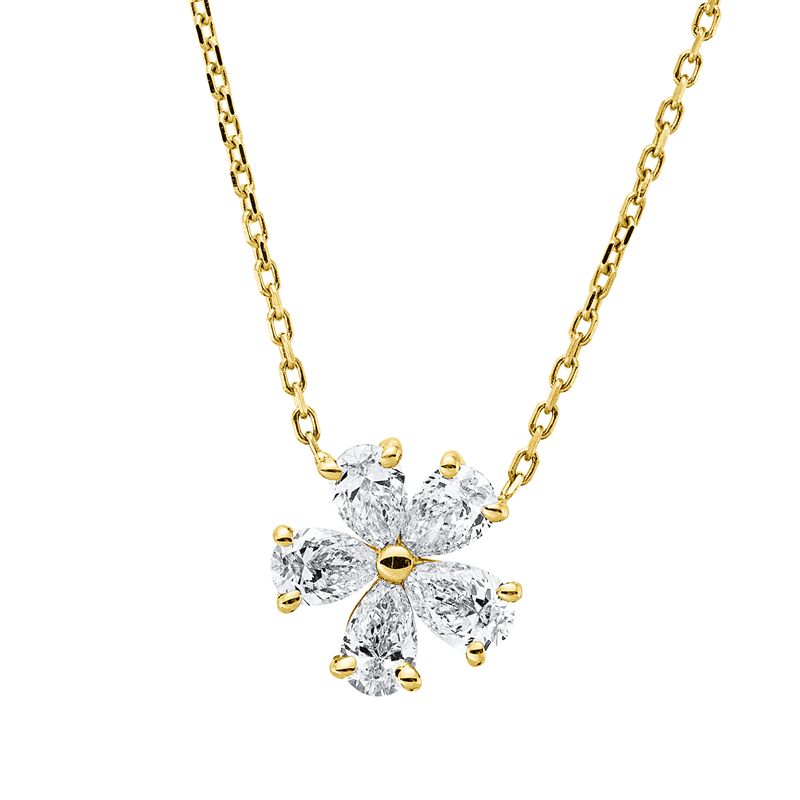 Collier    aus 750/-18 Karat Gelbgold mit 5 Diamanten 0