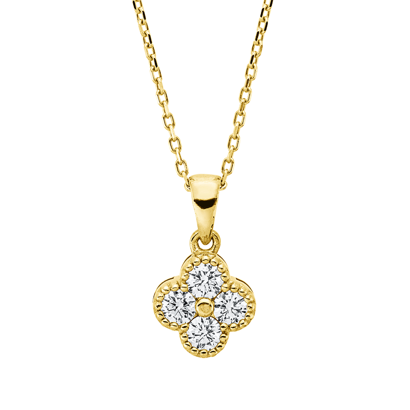 Collier    aus 750/-18 Karat Gelbgold mit 4 Diamanten 0
