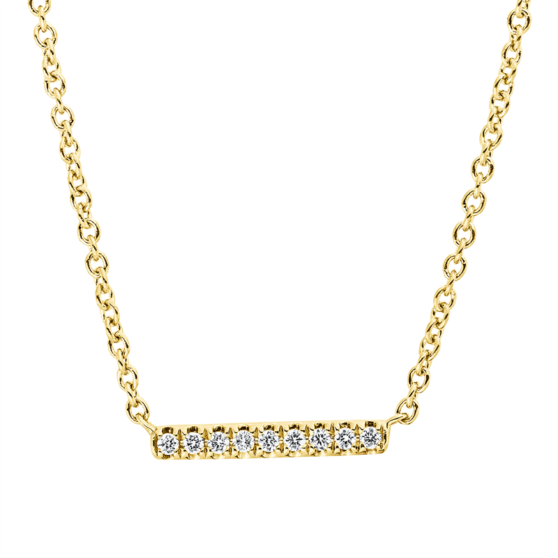 Collier    aus 750/-18 Karat Gelbgold mit 9 Diamanten 0
