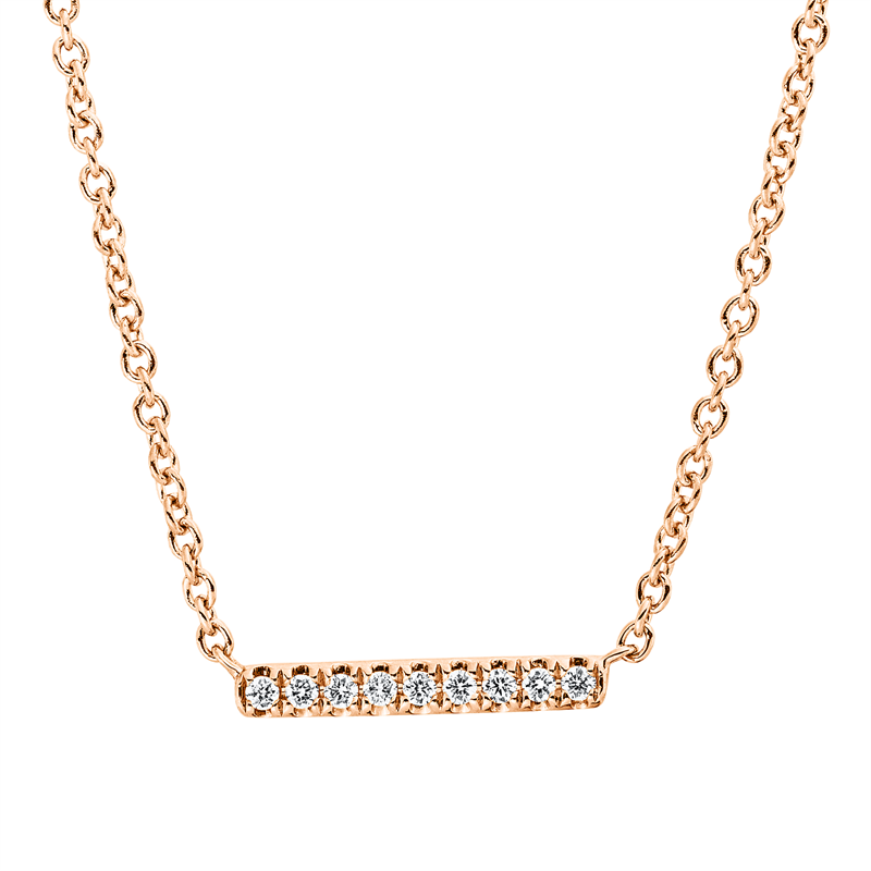 Collier    aus 750/-18 Karat Rotgold mit 9 Diamanten 0