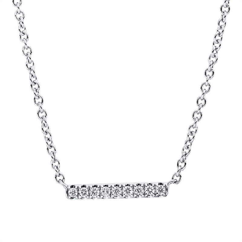 Collier    aus 750/-18 Karat Weißgold mit 9 Diamanten 0