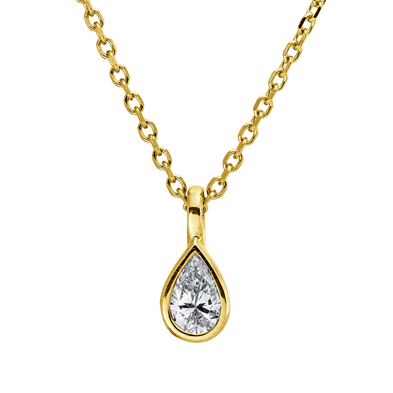 Collier    aus 750/-18 Karat Gelbgold mit 1 Diamant 0