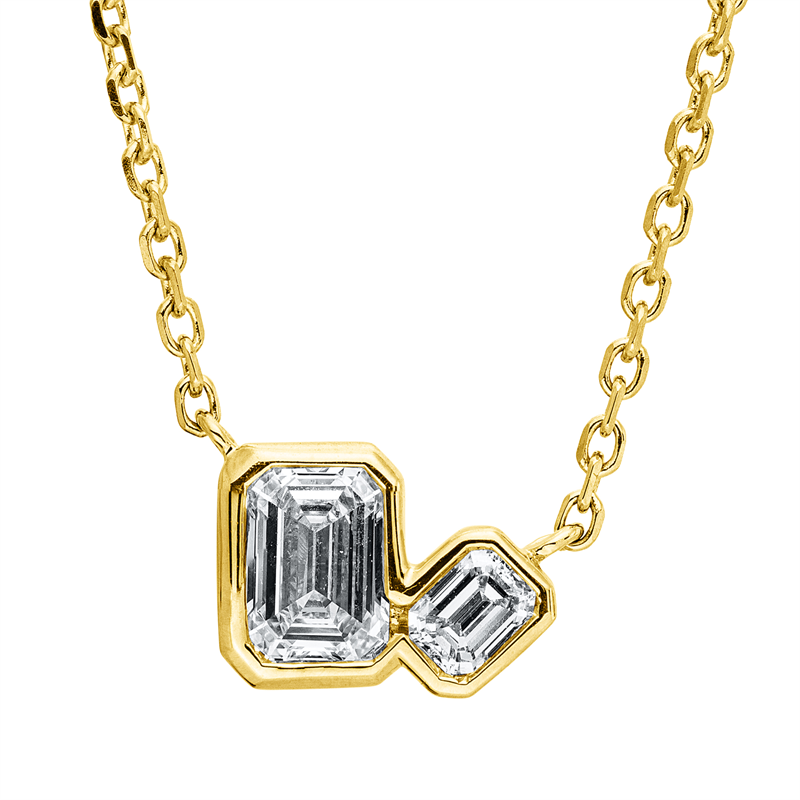 Collier    aus 750/-18 Karat Gelbgold mit 2 Diamanten 0