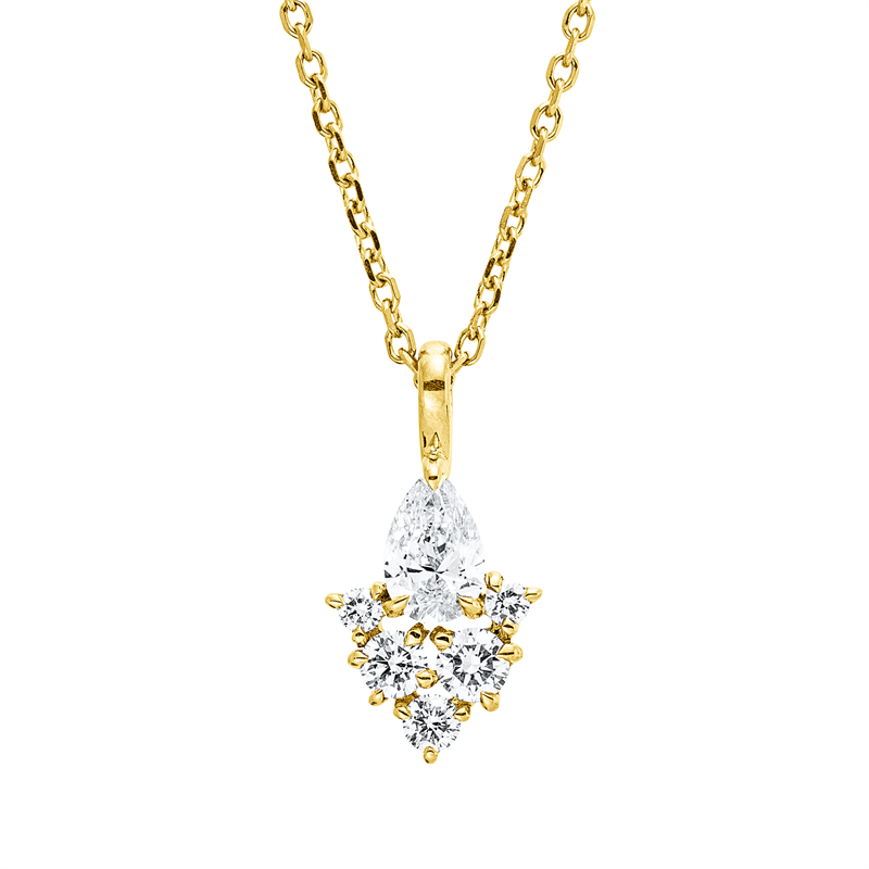 Collier    aus 750/-18 Karat Gelbgold mit 6 Diamanten 0