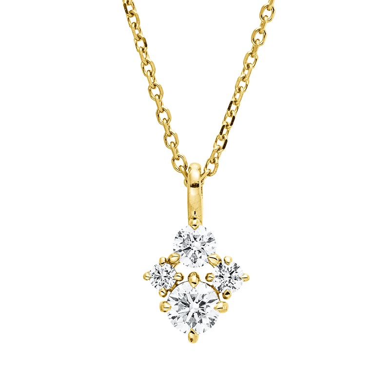 Collier    aus 750/-18 Karat Gelbgold mit 4 Diamanten 0
