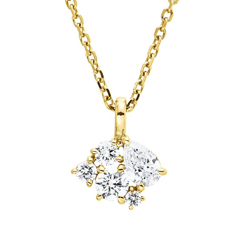 Collier    aus 750/-18 Karat Gelbgold mit 5 Diamanten 0