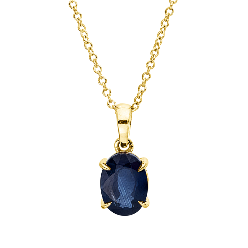 Collier mit Saphir  aus 750/-18 Karat Gelbgold  