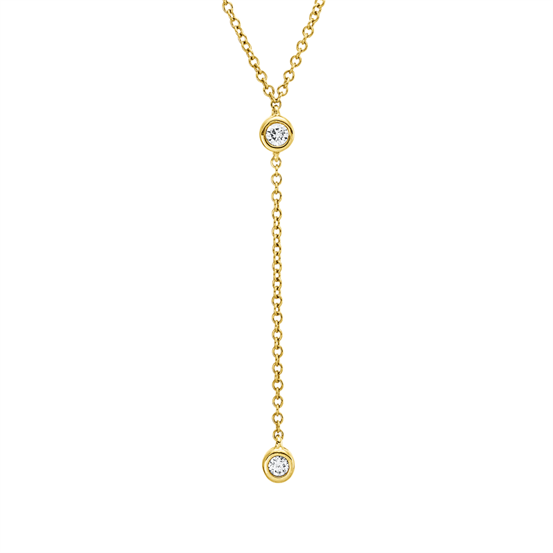 Collier    aus 750/-18 Karat Gelbgold mit 2 Diamanten 0