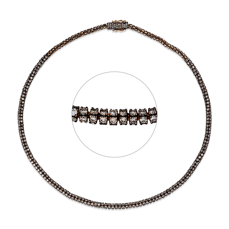 Collier    aus 750/-18 Karat Rotgold mit 635 Diamanten 17