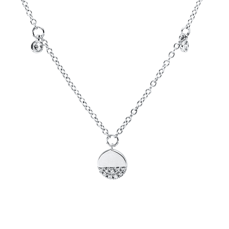 Collier    aus 750/-18 Karat Weißgold mit 13 Diamanten 0