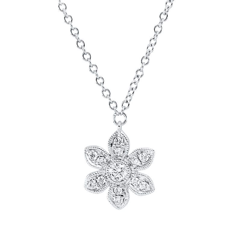 Collier    aus 750/-18 Karat Weißgold mit 17 Diamanten 0