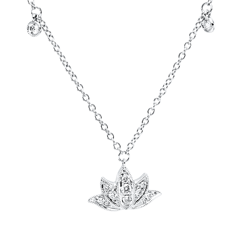 Collier    aus 750/-18 Karat Weißgold mit 15 Diamanten 0