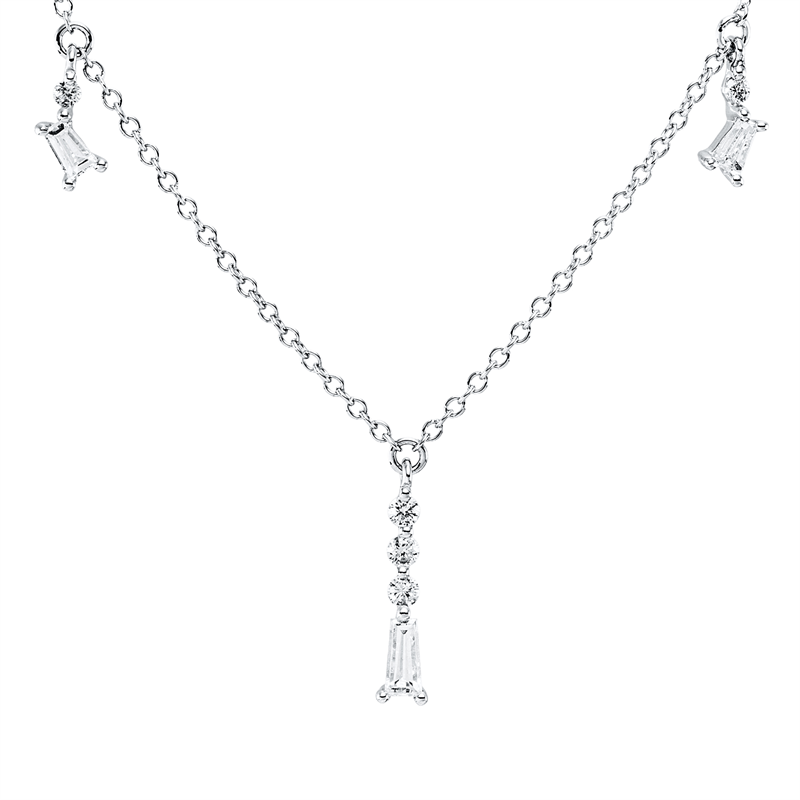 Collier    aus 750/-18 Karat Weißgold mit 10 Diamanten 0