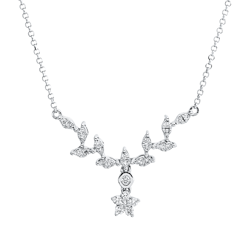 Collier    aus 750/-18 Karat Weißgold mit 31 Diamanten 0