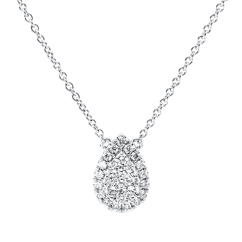 Collier    aus 750/-18 Karat Weißgold mit 30 Diamanten 0