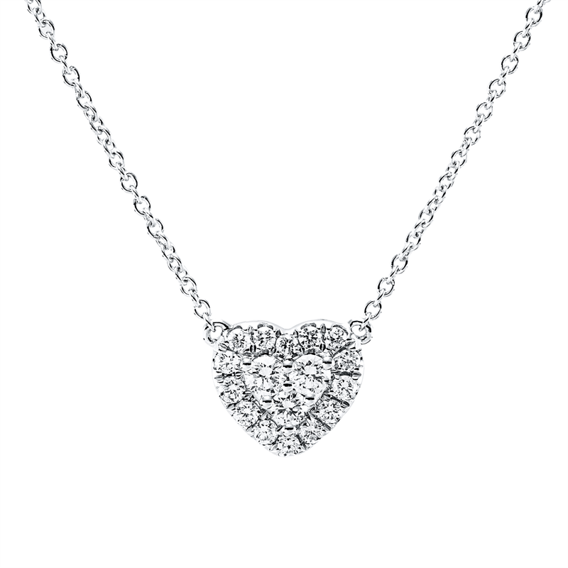 Collier    aus 750/-18 Karat Weißgold mit 19 Diamanten 0