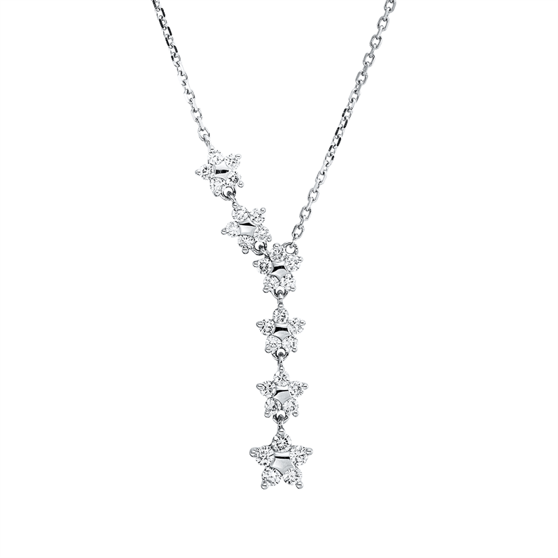 Collier    aus 750/-18 Karat Weißgold mit 30 Diamanten 0
