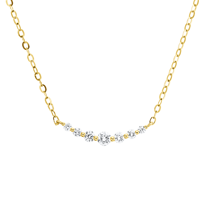 Collier    aus 750/-18 Karat Gelbgold mit 7 Diamanten 0
