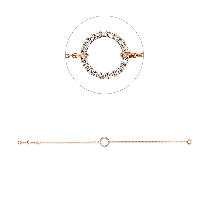 Armband    aus 750/-18 Karat Rotgold mit 20 Diamanten 0