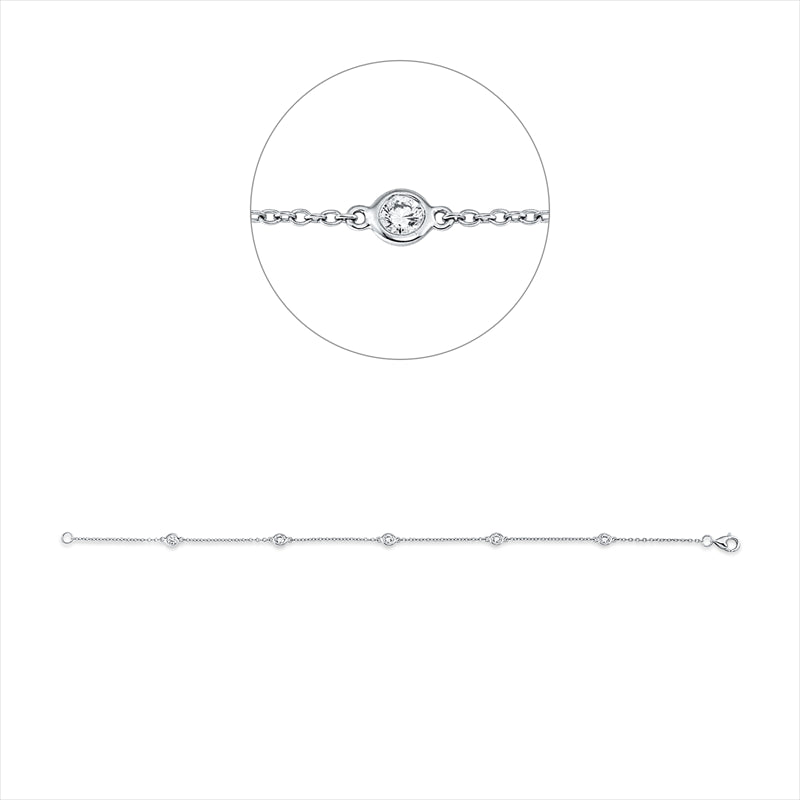 Armband    aus 750/-18 Karat Weißgold mit 5 Diamanten 0