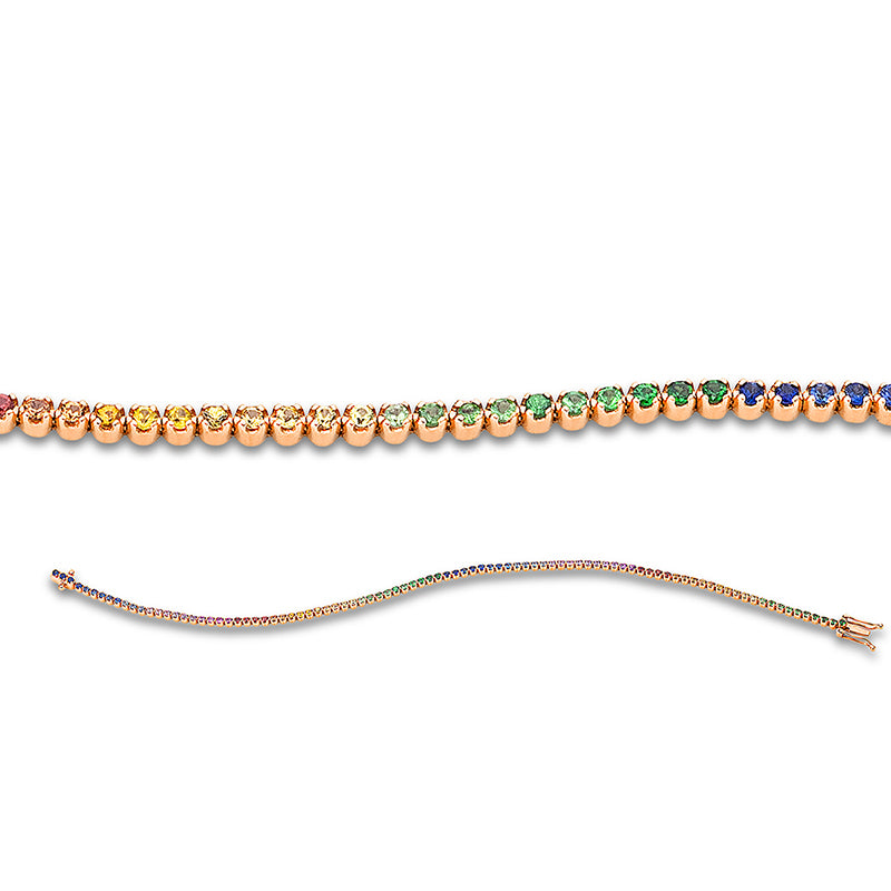 Armband mit Saphir  aus 750/-18 Karat Rotgold  