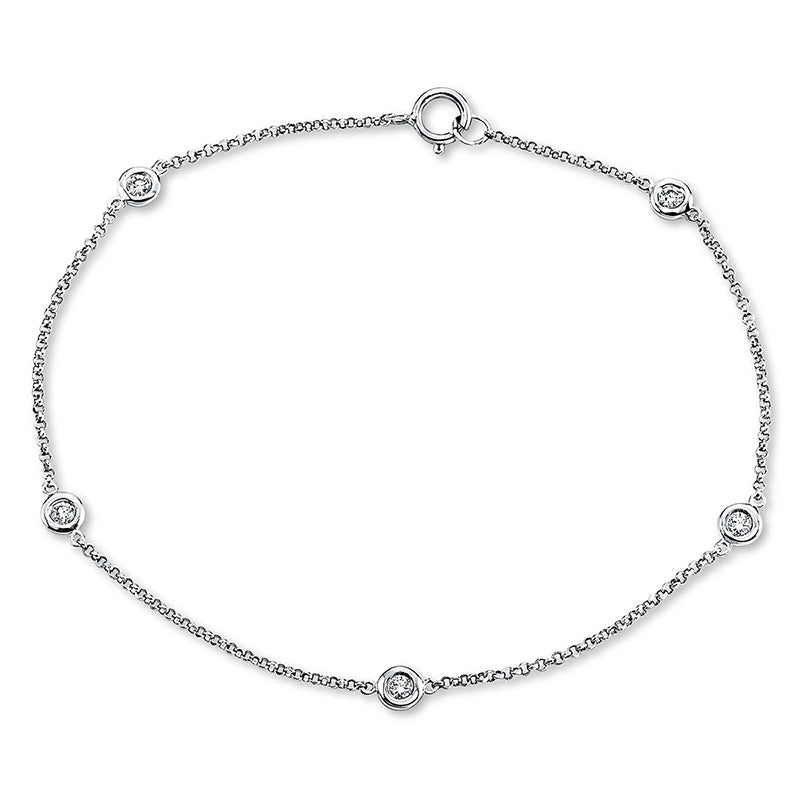 Armband    aus 750/-18 Karat Weißgold mit 5 Diamanten 0