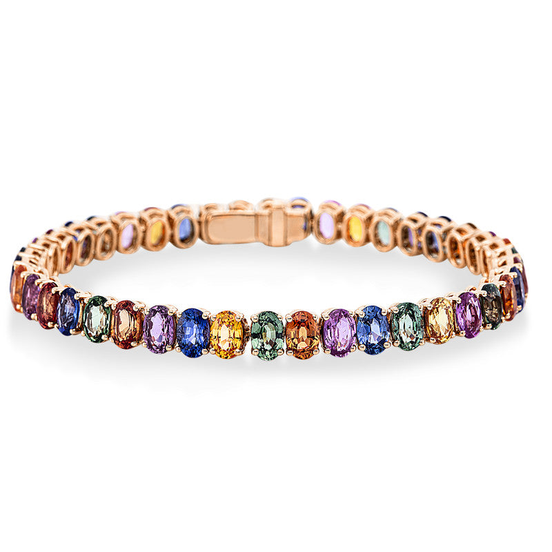Armband mit Saphir  aus 750/-18 Karat Rotgold  