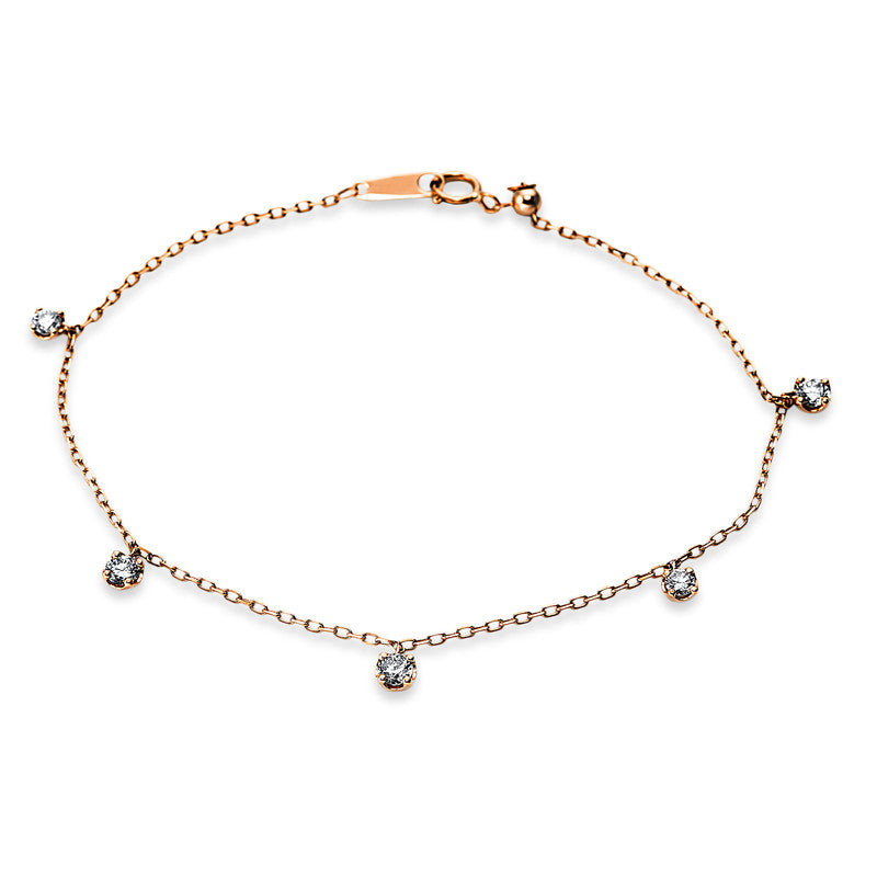 Armband    aus 750/-18 Karat Rotgold mit 5 Diamanten 0