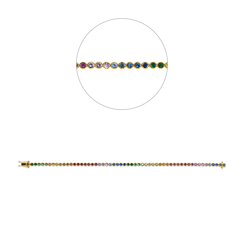 Armband mit Saphir  aus 750/-18 Karat Gelbgold  