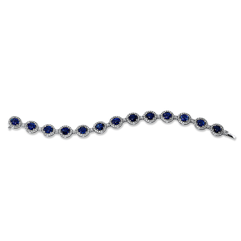 Armband mit Saphir  aus 750/-18 Karat Weißgold mit 247 Diamanten 2