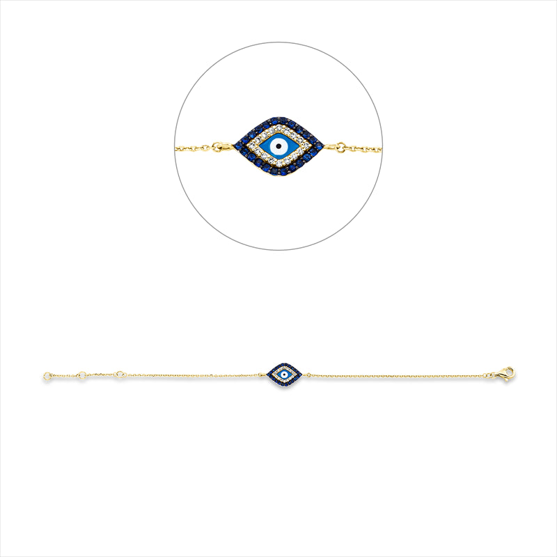 Armband mit Saphir  aus 750/-18 Karat Gelbgold mit 16 Diamanten 0