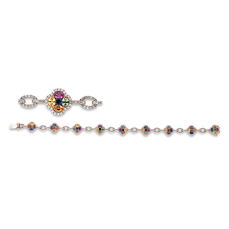 Armband mit Saphir  aus 750/-18 Karat Rotgold mit 396 Diamanten 1