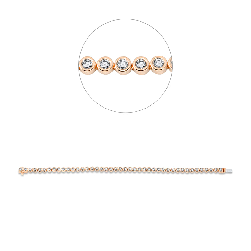 Armband    aus 750/-18 Karat Rotgold mit 43 Diamanten 2