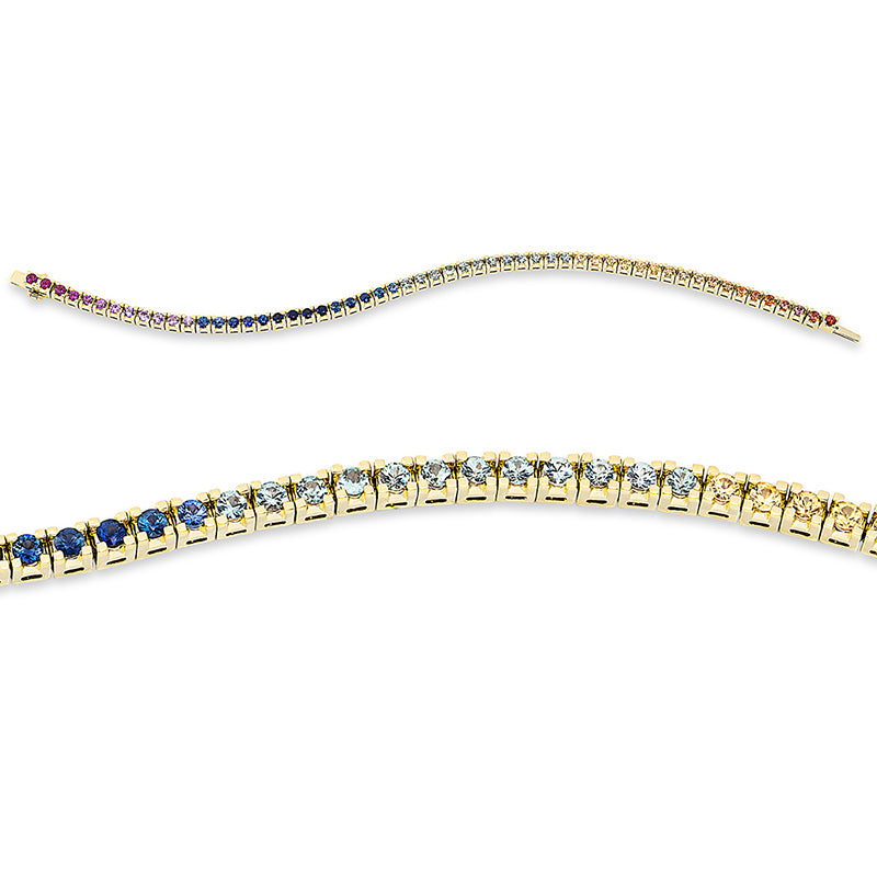 Armband mit Saphir  aus 750/-18 Karat Gelbgold  