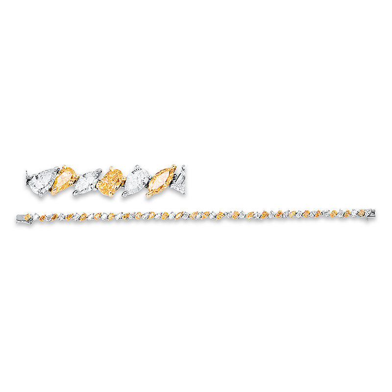 Armband - Mehrfachsteinbesatz aus Gold mit Diamanten - 5D811