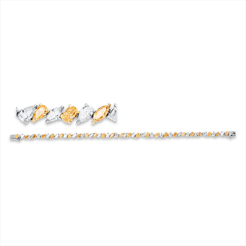 Armband - Mehrfachsteinbesatz aus Gold mit Diamanten - 5D811
