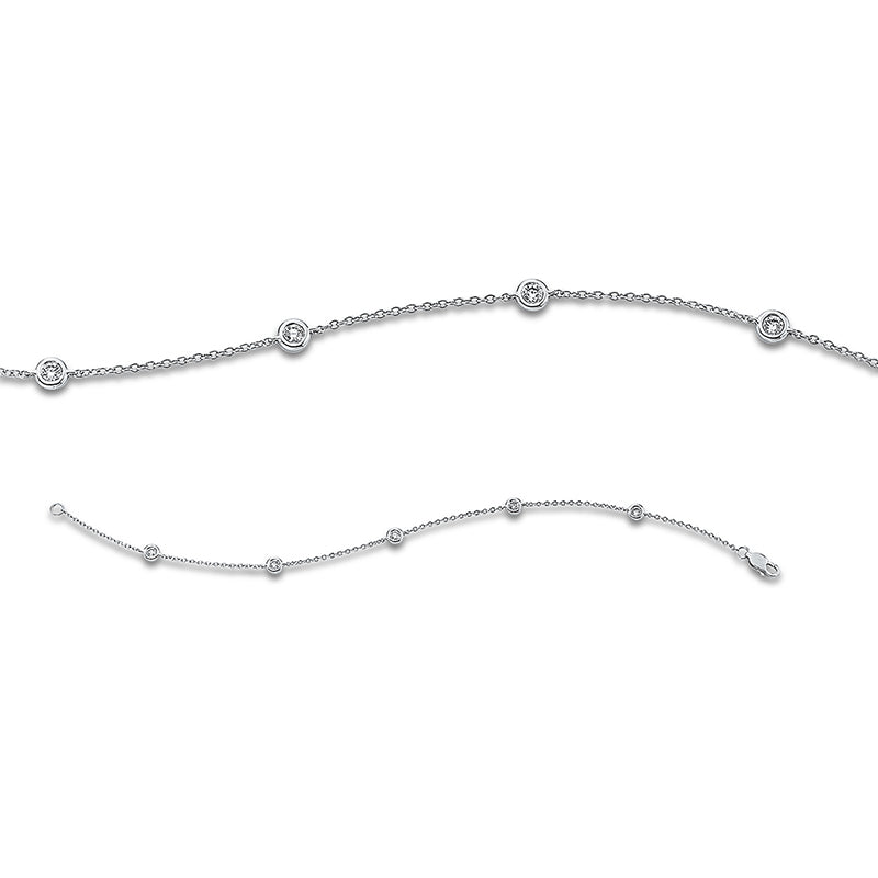 Armband    aus 750/-18 Karat Weißgold mit 5 Diamanten 0