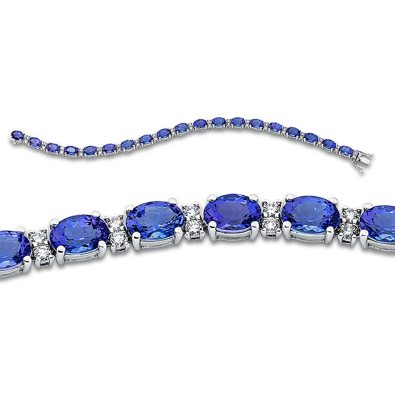 Armband mit Tansanit  aus 585/-14 Karat Weißgold mit 38 Diamanten 1