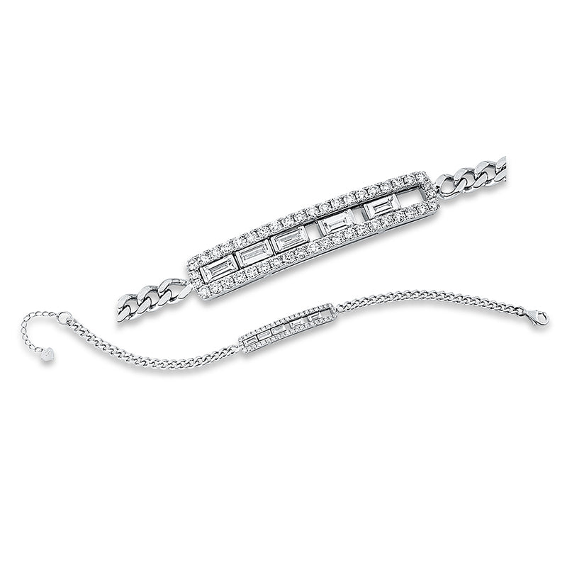 Armband    aus 750/-18 Karat Weißgold mit 49 Diamanten 1