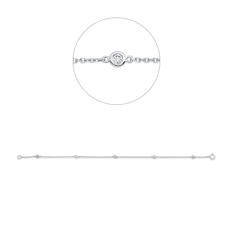 Armband    aus 750/-18 Karat Weißgold mit 5 Diamanten 0