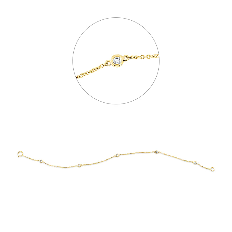 Armband    aus 750/-18 Karat Gelbgold mit 5 Diamanten 0