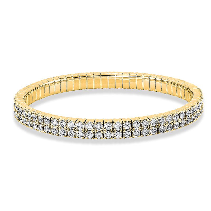 Armband - Tennisarmband aus Gold mit Diamanten, elastisch - 5E253