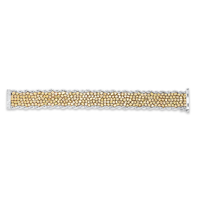 Armband    aus 750/-18 Karat Gelbgold / Weißgold mit 747 Diamanten 25