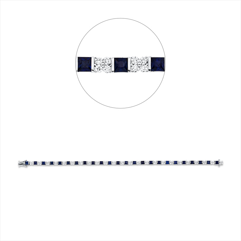Armband mit Saphir  aus 750/-18 Karat Weißgold mit 96 Diamanten 1